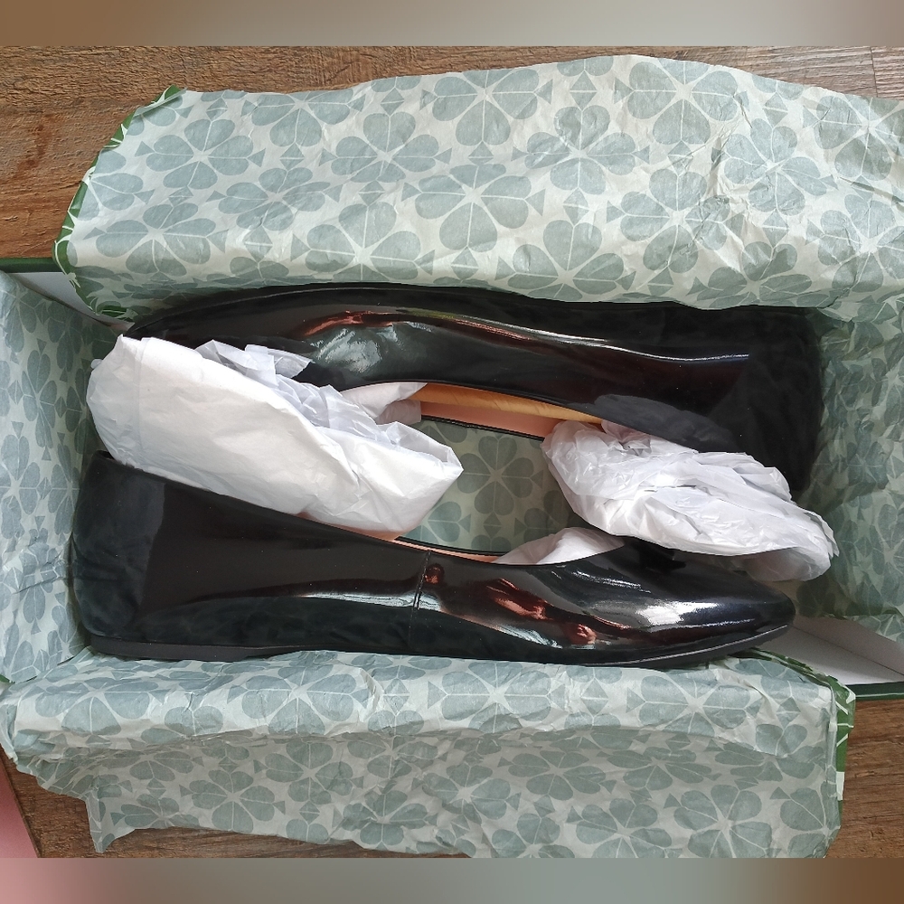 Kate Spade Kiersten Bow Flats Black Size 10 - Picture 5 of 5